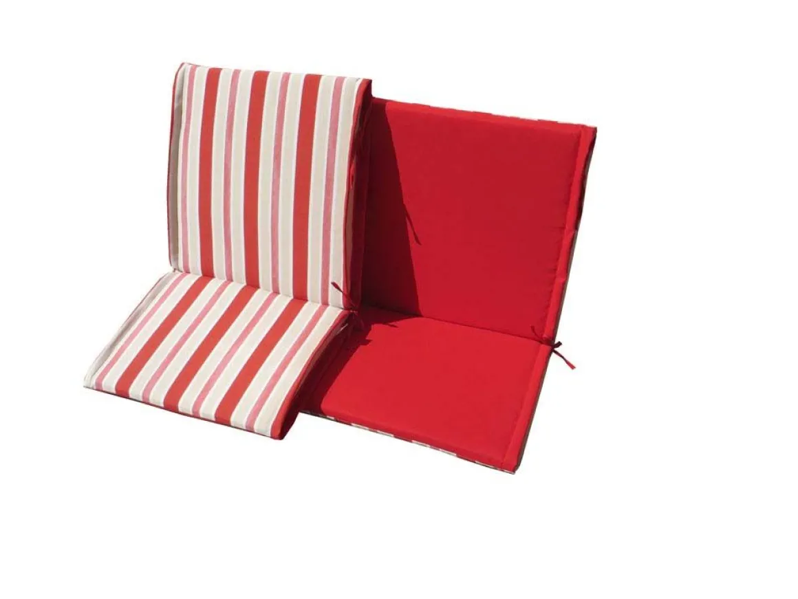 Vendita online di CUSCINO SCHIENALE MEDIO DOUBLE FACE 84X45 CM RIGATO ROSSO/ROSSO
