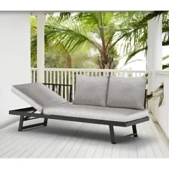 Vendita online di DIVANO DA GIARDINO MULTIFUNZIONE IN ALLUMINIO ANTRACITE
