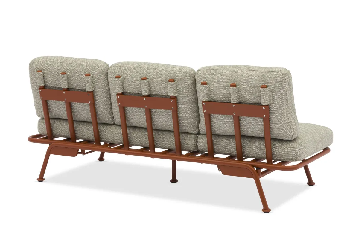 Vendita online di DIVANO DA GIARDINO MULTIFUNZIONE SUNSET METALLO TERRACOTTA