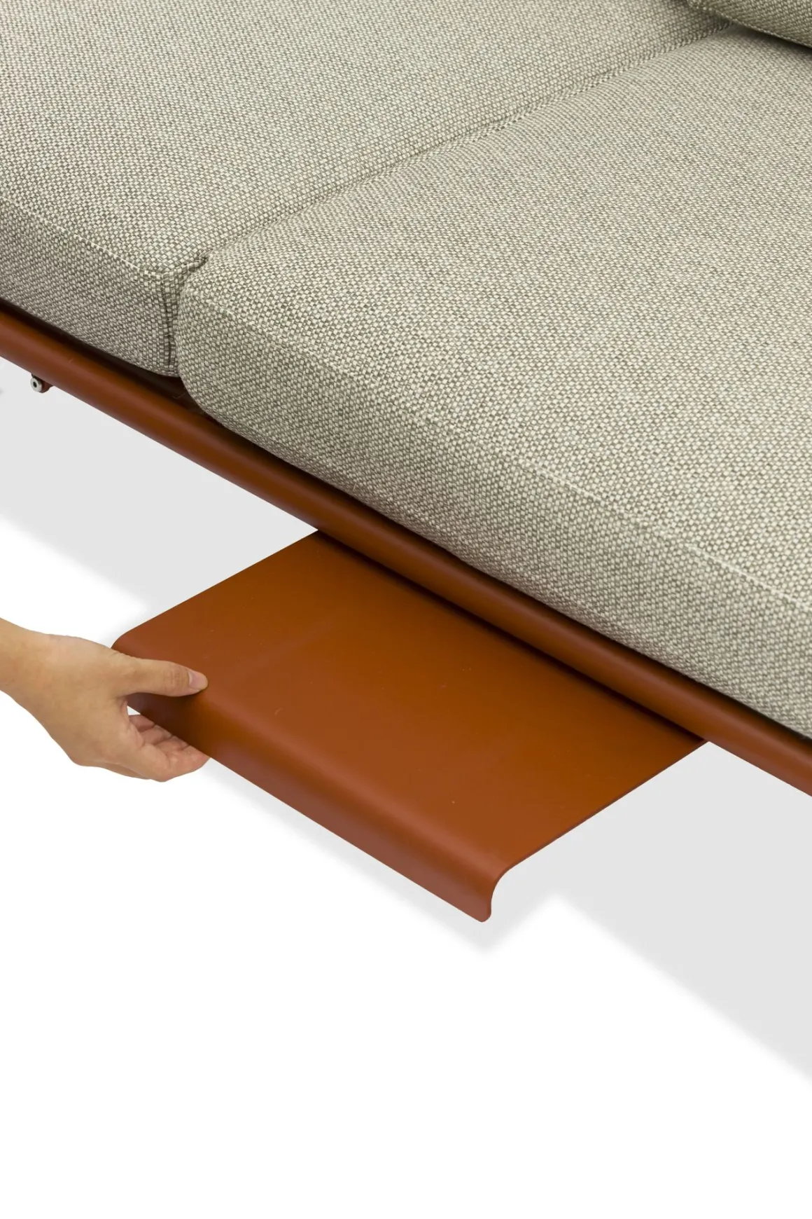 Vendita online di DIVANO DA GIARDINO MULTIFUNZIONE SUNSET METALLO TERRACOTTA