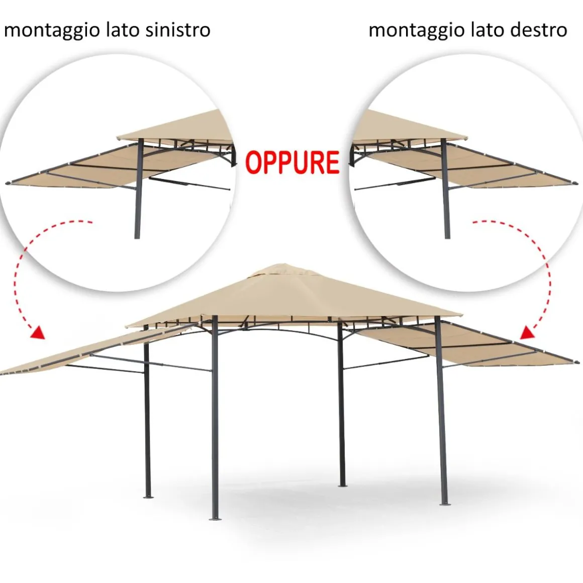 Vendita online di ESTENSIONE PER GAZEBO MOD. LUX 254X190CM BEIGE