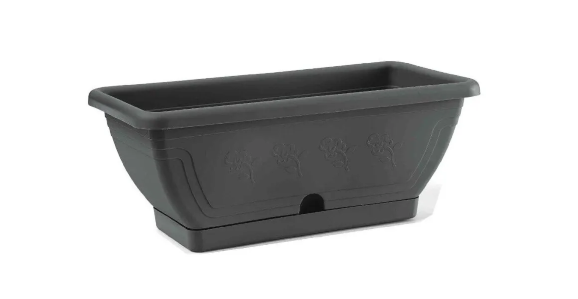 Vendita online di FIORIERA CASSETTA MOD. VENEZIA 9.8LT 60X19X16 CM IN PLASTICA ANTRACITE