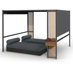 Vendita online di GAZEBO MT 3X3 CON TENDA SCORREVOLE IN METALLO ANTRACITE