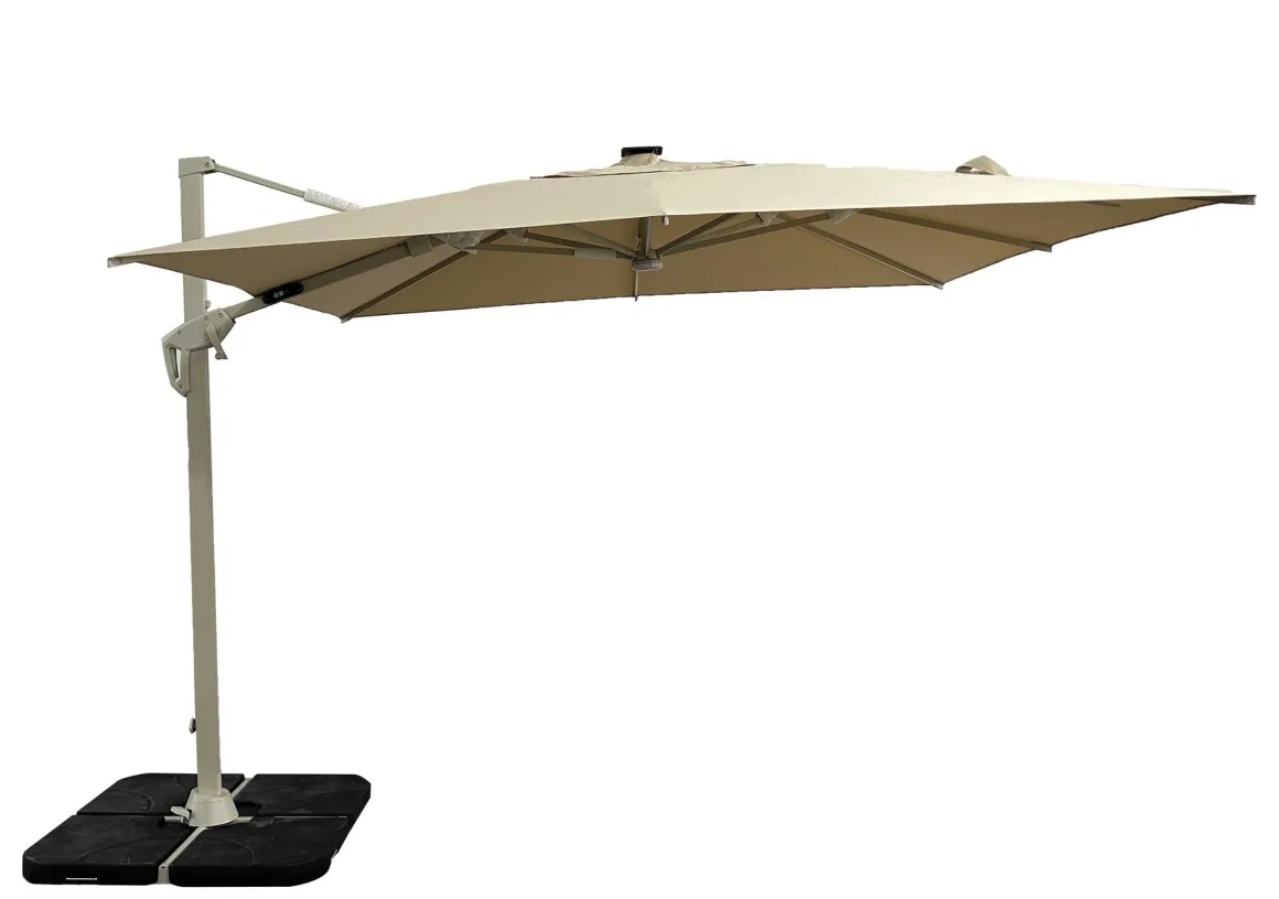 Vendita online di OMBRELLONE A BRACCIO MOD. ROMA CON LED MT 3X3 BEIGE