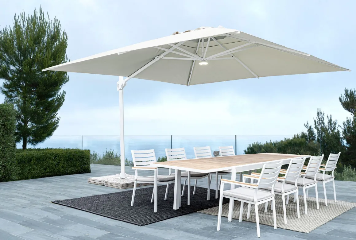 Vendita online di OMBRELLONE A BRACCIO MOD. EDEN MT 4X4 BIANCO