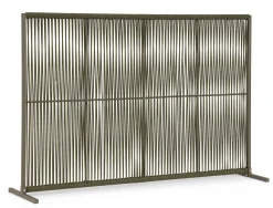 Vendita online di PARAVENTO PAXSON CM 180X30 H. 120 IN METALLO E CORDA VERDE OLIVA