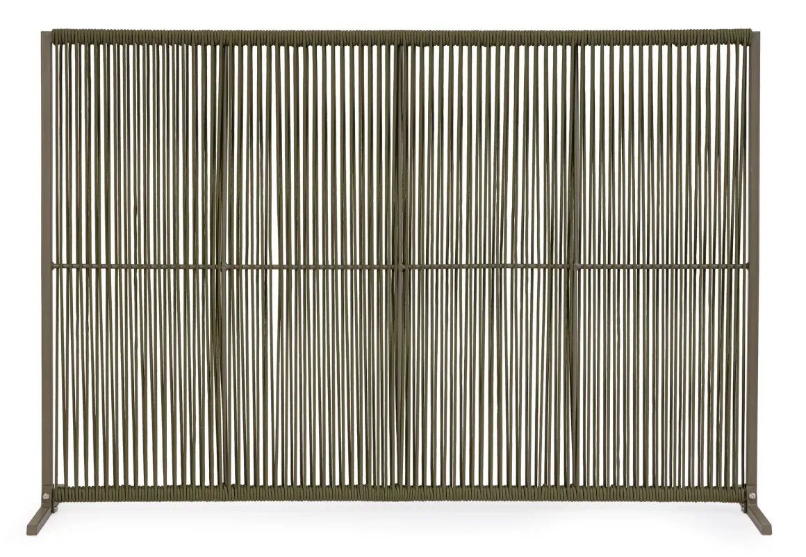 Vendita online di PARAVENTO PAXSON CM 180X30 H. 120 IN METALLO E CORDA VERDE OLIVA