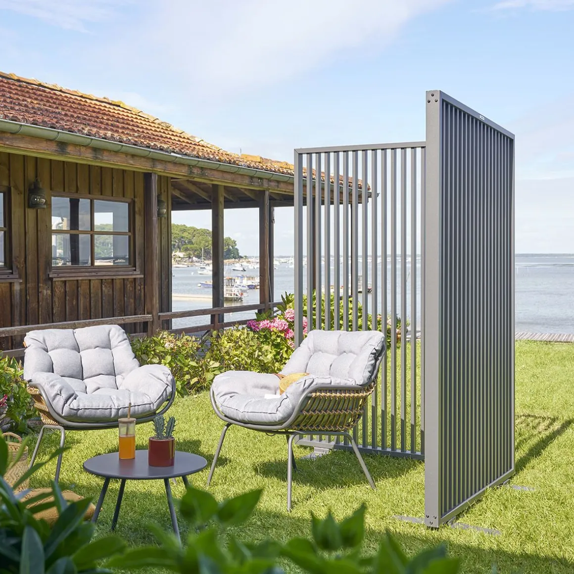 Vendita online di PARAVENTO ZUPTA CM 120X28 H.180 IN METALLO GRAFITE