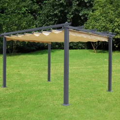 Vendita online di PERGOLA MT 3X4 CON COPERTURA A SCORRIMENTO ANTRACITE E BEIGE