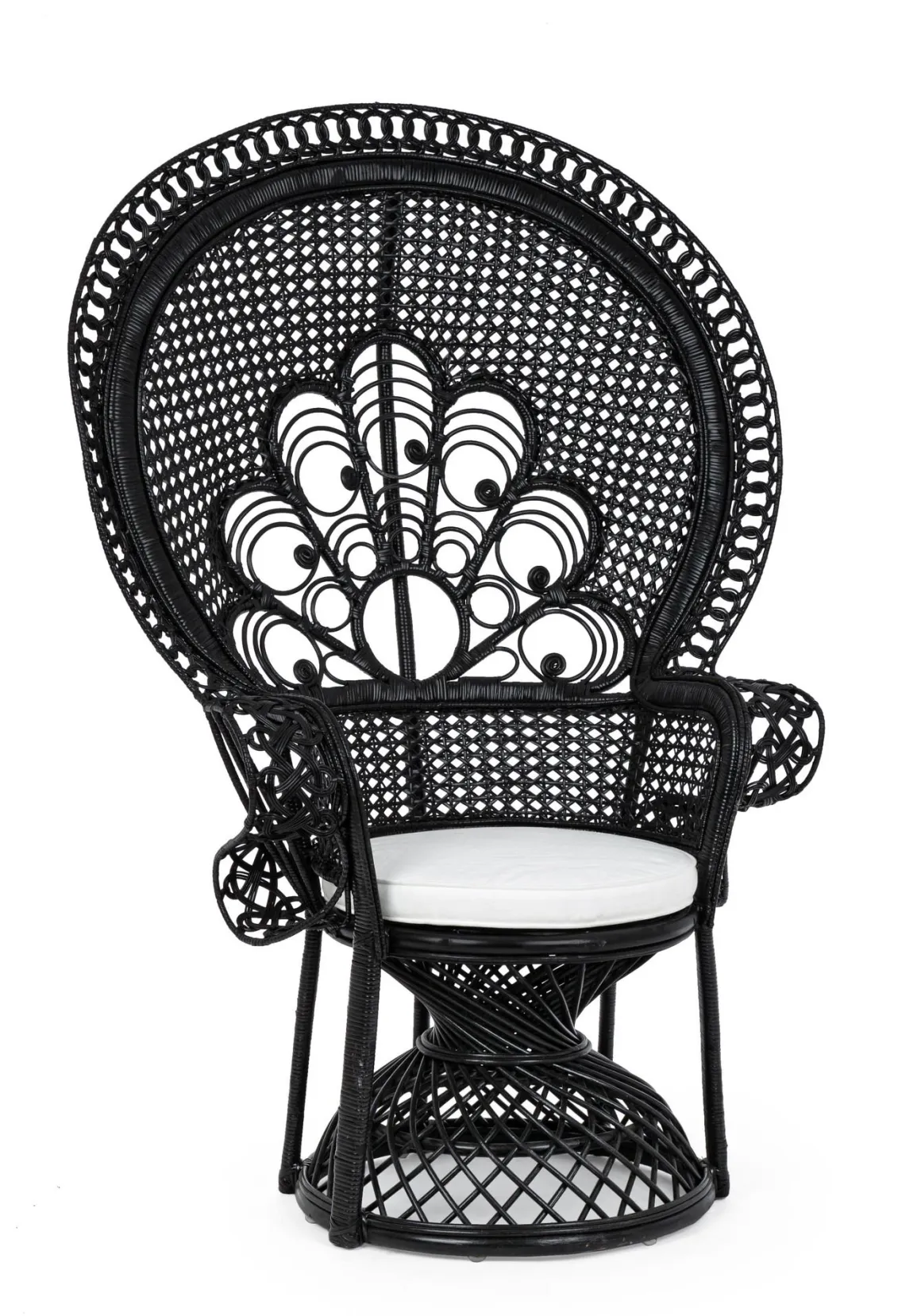 Vendita online di POLTRONA MOD. PEACOCK IN RATTAN NERO