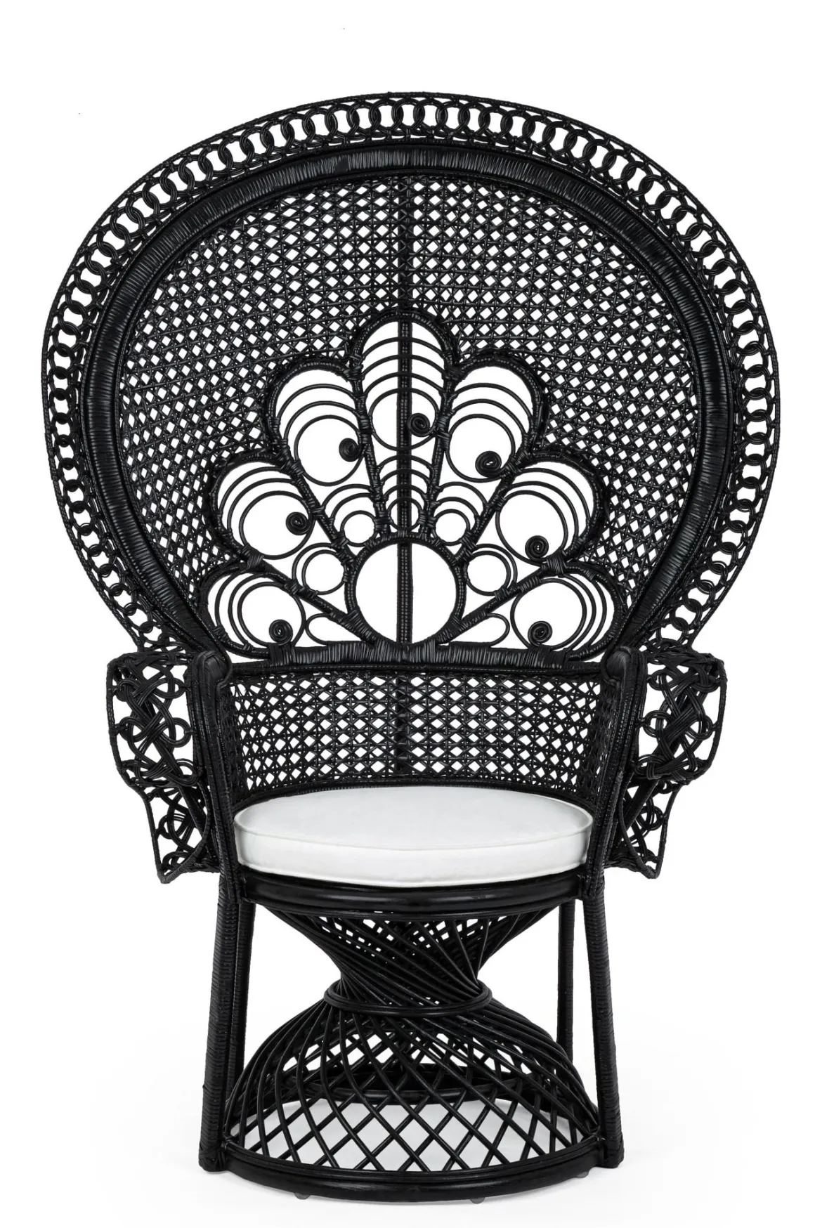 Vendita online di POLTRONA MOD. PEACOCK IN RATTAN NERO