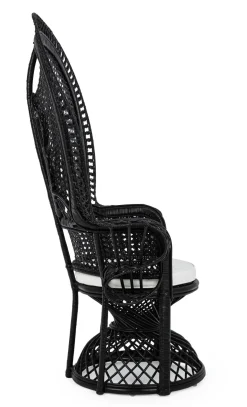 Vendita online di POLTRONA MOD. PEACOCK IN RATTAN NERO