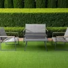 Vendita online di SALOTTO DA GIARDINO IN METALLO ANTRACITE E TEXTILENE
