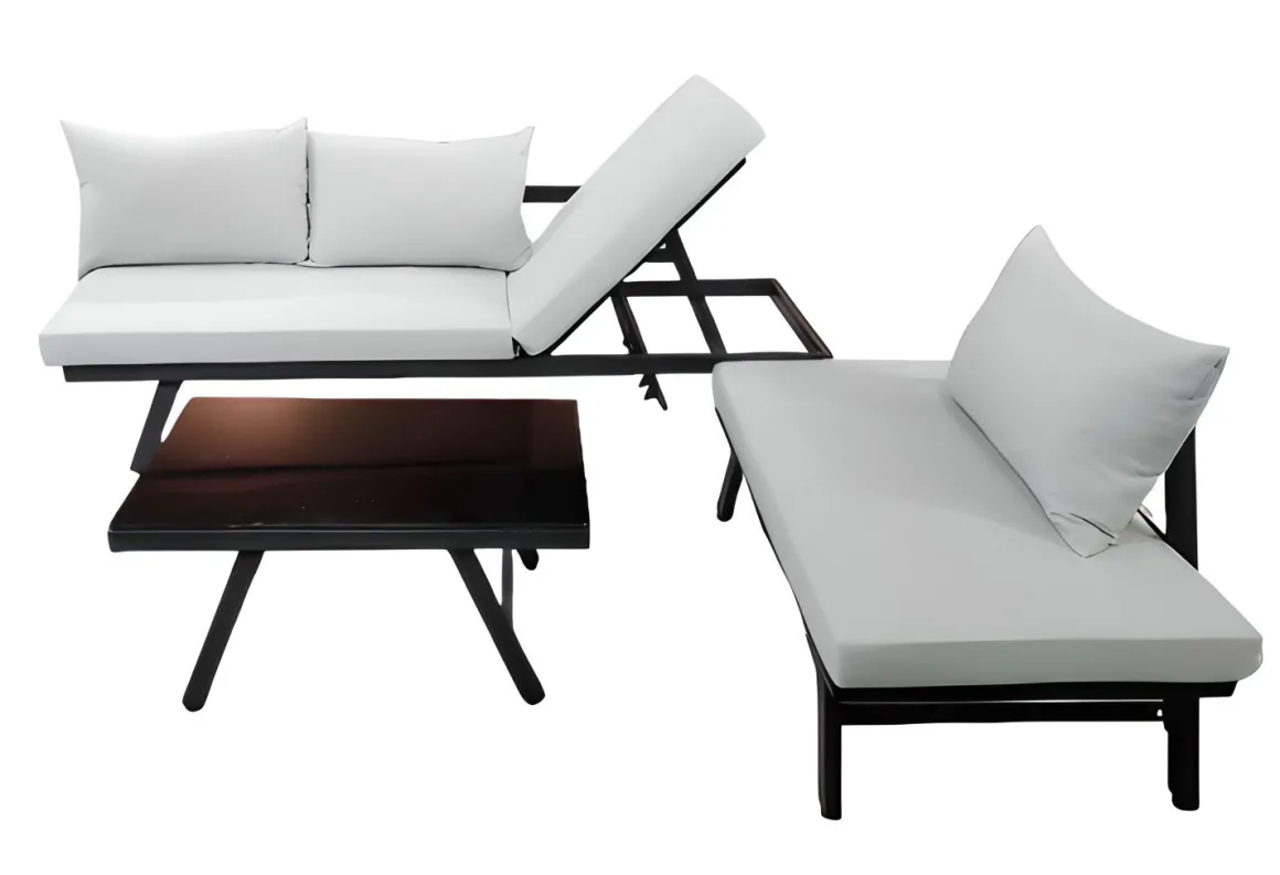 Vendita online di SALOTTO DA GIARDINO LOUNGER IN ALLUMINIO ANTRACITE