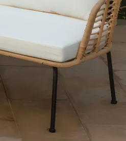 Vendita online di SALOTTO DA GIARDINO MOD. JEPARA ACCIAIO E POLYRATTAN NATURALE