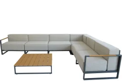 Vendita online di SALOTTO DA GIARDINO MODULABILE ALLUMINIO ANTRACITE E POLYWOOD