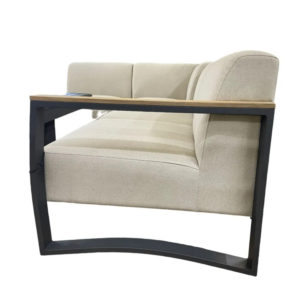 Vendita online di SALOTTO DA GIARDINO IN METALLO ANTRACITE E TEAK