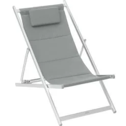 Vendita online di SDRAIO PIEGHEVOLE HONOLULU ALLUMINIO E TEXTILENE GRIGIO CHIARO