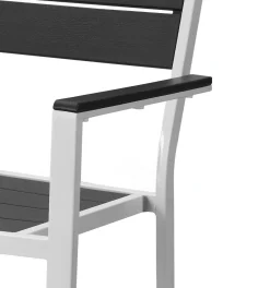 Vendita online di SEDIA IN METALLO BIANCO E PLASTICA EFFETTO LEGNO ANTRACITE