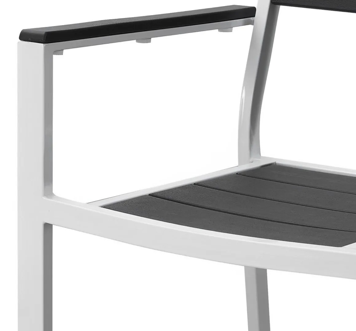 Vendita online di SEDIA IN METALLO BIANCO E PLASTICA EFFETTO LEGNO ANTRACITE
