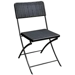 Vendita online di SEDIA PIEGHEVOLE IN METALLO E PLASTICA EFFETTO RATTAN NERO