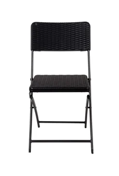 Vendita online di SEDIA PIEGHEVOLE IN METALLO E PLASTICA EFFETTO RATTAN NERO