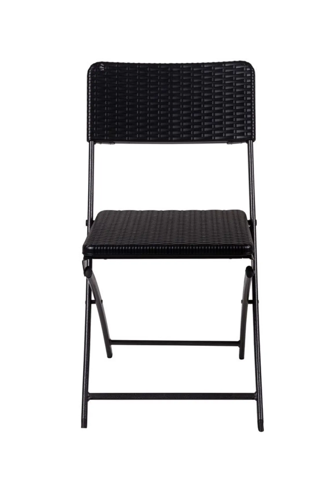 Vendita online di SEDIA PIEGHEVOLE IN METALLO E PLASTICA EFFETTO RATTAN NERO