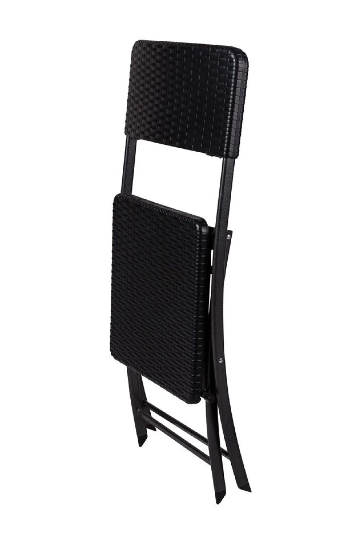 Vendita online di SEDIA PIEGHEVOLE IN METALLO E PLASTICA EFFETTO RATTAN NERO
