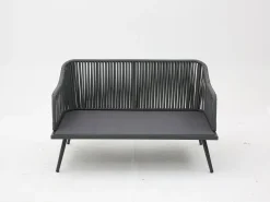 Vendita online di SET DIVANETTO + PANCA IN METALLO E CORDA ANTRACITE