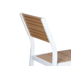 Vendita online di SET KD TAVOLO + 2 SGABELLI METALLO BIANCO E PLASTICA EFFETTO LEGNO