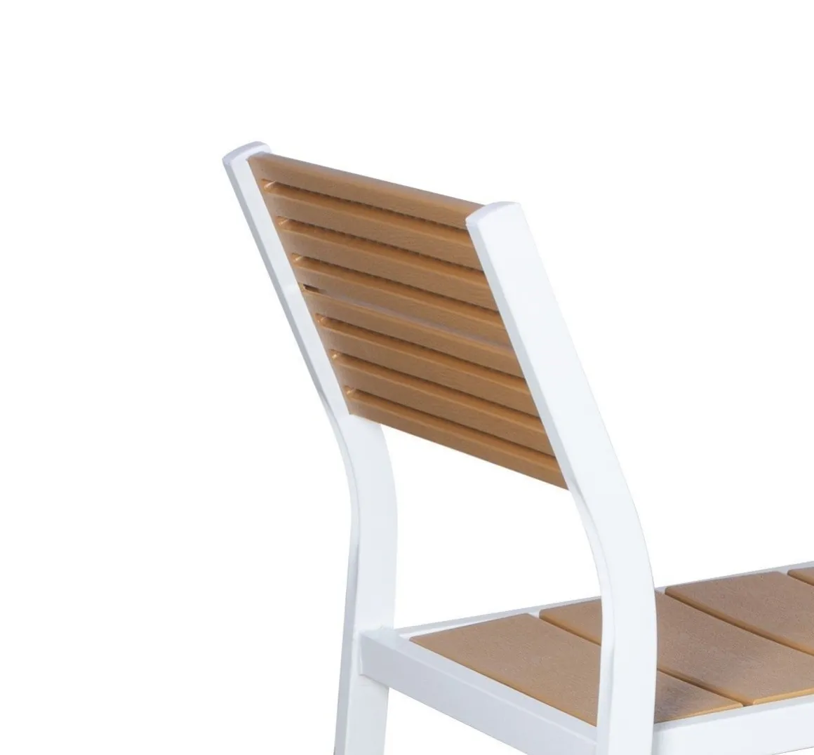 Vendita online di SET KD TAVOLO + 2 SGABELLI METALLO BIANCO E PLASTICA EFFETTO LEGNO