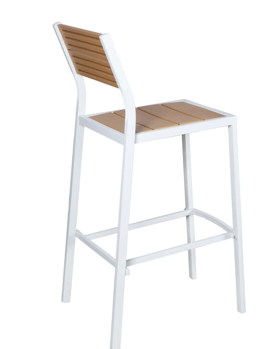 Vendita online di SET KD TAVOLO + 2 SGABELLI METALLO BIANCO E PLASTICA EFFETTO LEGNO