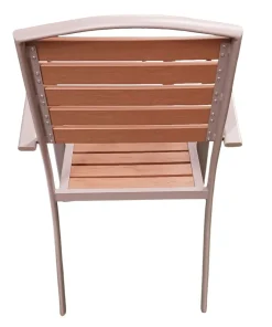 Vendita online di SET TAVOLO + 6 SEDIE IN ALLUMINIO TORTORA E PVC EFFETTO LEGNO NATURALE