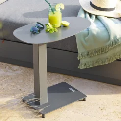 Vendita online di TAVOLINO LATERALE VENUZIA IN ALLUMINIO GRIGIO GRAFITE
