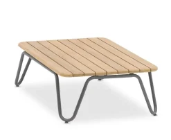 Vendita online di TAVOLINO MOD. RIVA CM 75X48 METALLO E LEGNO DI TEAK