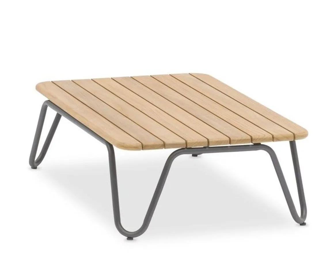 Vendita online di TAVOLINO MOD. RIVA CM 75X48 METALLO E LEGNO DI TEAK