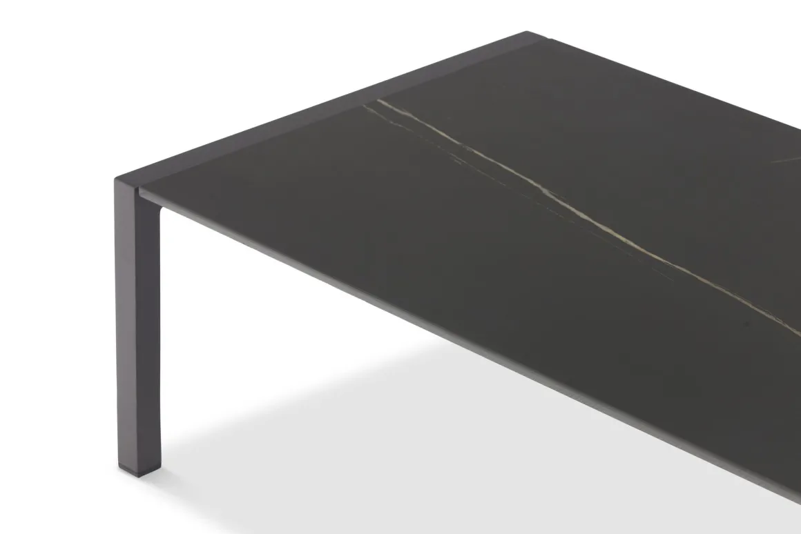 Vendita online di TAVOLINO REEF CM 130X65 IN METALLO ANTRACITE E PIANO EFFETTO MARMO