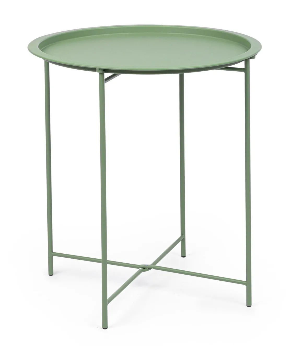 Vendita online di TAVOLINO RICHIUDIBILE MOD. AUSTIN DIAM. CM 46 H.52 METALLO VERDE FOGLIA