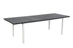 Vendita online di TAVOLO ALL. CM 180X89,5 METALLO BIANCO E PLASTICA EFFETTO LEGNO ANTRACITE