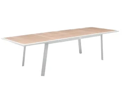 Vendita online di TAVOLO ALL. CM 220X76 METALLO BIANCO E PIANO EFFETTO LEGNO
