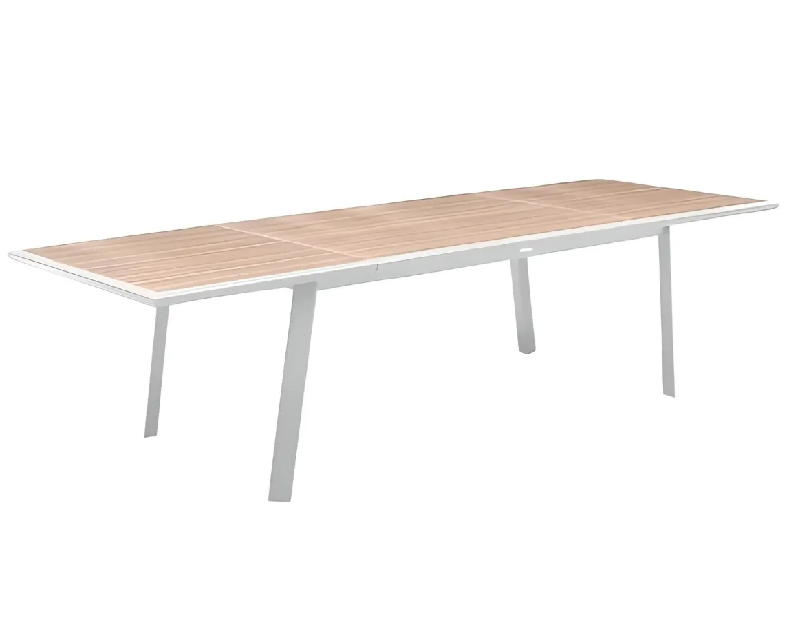 Vendita online di TAVOLO ALL. CM 220X76 METALLO BIANCO E PIANO EFFETTO LEGNO