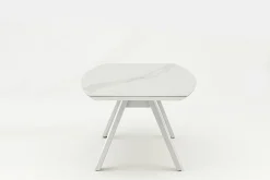 Vendita online di TAVOLO FISSO CM 210X106 METALLO BIANCO E PIANO EFFETTO MARMO