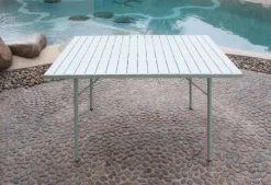 Vendita online di TAVOLO MOD. SANTORINI CM 90X90 H. 74 IN ACCIAIO VERDE MENTA