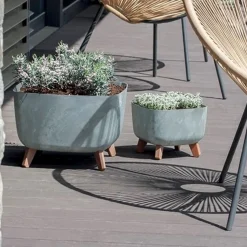 Vendita online di VASO GRACIA SQUARE EFFETTO CEMENTO 29X29X22CM CREMA