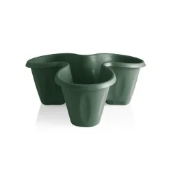 Vendita online di VASO TRIFOGLIO: SET 3 VASI + SOTTOVASO COLOR VERDE