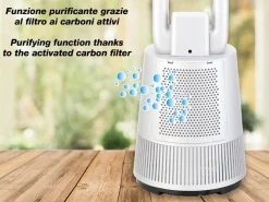 VENTILATORE E PURIFICATORE D'ARIA CON TELECOMANDO 50W DIAM. 25 H. 96CM