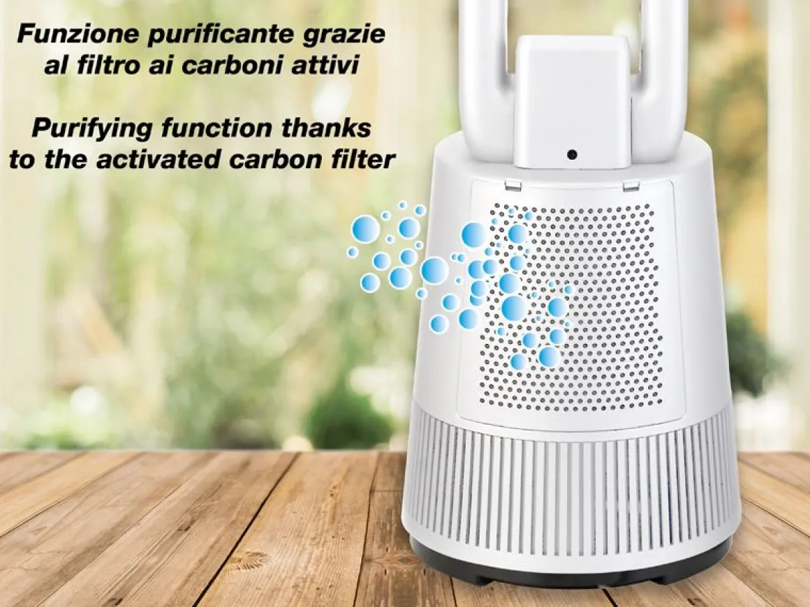 VENTILATORE E PURIFICATORE D'ARIA CON TELECOMANDO 50W DIAM. 25 H. 96CM