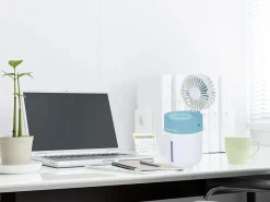 VENTILATORE RICARICABILE CON NEBULIZZATORE