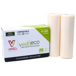 VESTA - SET 2 ROTOLI BIODEGRADABILI X SOTTOVUOTO 20X609CM TRASPARENTI