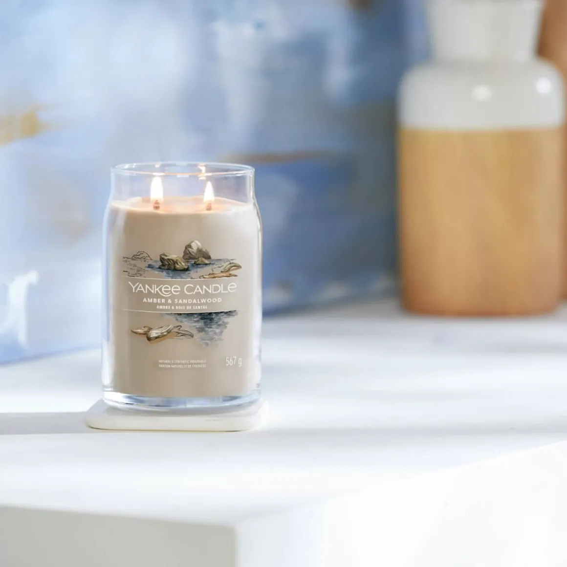 YANKEE CANDLE - GIARA GRANDE 2 STOPPINI AMBER AND SANDALWOOD: vendita online YANKEE CANDLE - GIARA GRANDE 2 STOPPINI AMBER AND SANDALWOOD in offerta